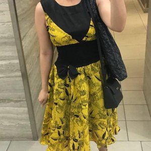 Yellow Black Vintage Dress